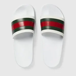 Gucci | Shoes | White Gucci Slides Sz 1 10 Authentic | Poshmark display picture 1